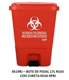 botes sablon rojo 17 litros riesgo biologico